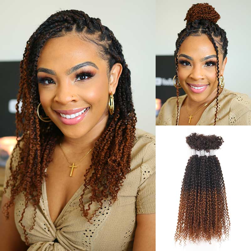 QVR Human Afro Kinky V Bulk Natural Curly Hair for Kinky Twist Crochet Braiding Hair