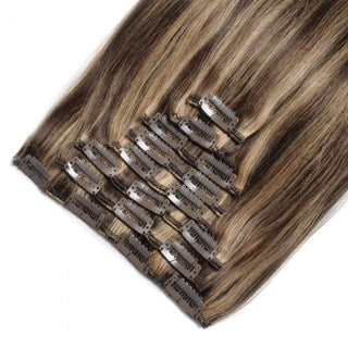 QVR #P4/27 Blonde Highlights Straight/Body Wave 7Pcs Clip in Hair Extensions