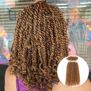 QVR Honey Blonde Afro Kinky V Bulk for Kinky Twist Crochet Braiding Hair