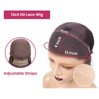 QVR Straight 8-14 Inch Short Bob Wigs 13x4 HD Lace Frontal Human Hair Bob Wigs