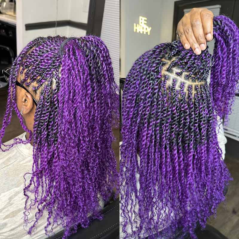 purple afro kinky hair