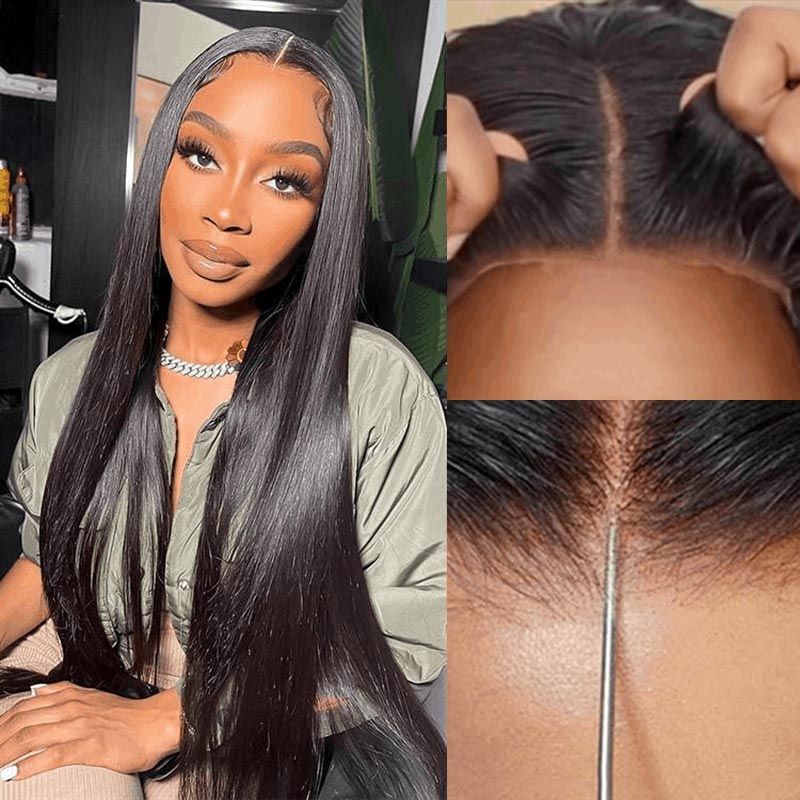 QVR Glueless 13x4 Lace Front Human Hair Wigs With Baby Hair Straight Beginner Friendly Human hair Wigs