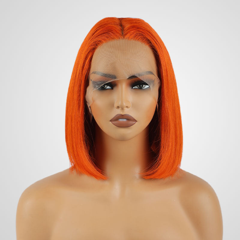 Flash Sale|Orange Straight T Lace Bob Wig