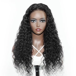 QVR Pre-Bleached Deep Wave 7x5 Lace Wig Glueless Human Hair Wigs