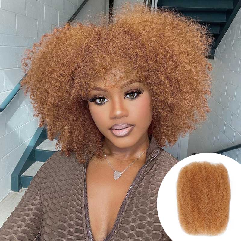 QVR #27/30 Afro Kinky Bulk Mixed Color Human Hair for Braiding DreadLock