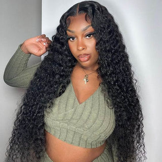 QVR Glueless 5x5 HD Lace Closure Deep Wave Wig Human Hair Undetectable Lace Wig