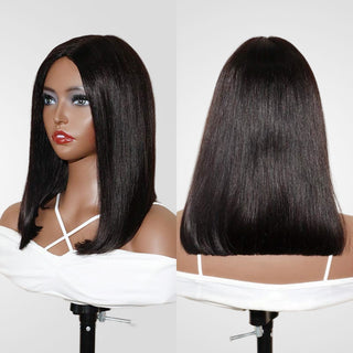 QVR 15A Unprocessed Mono Net Short Bob Glueless Wig Natural Parting and Virgin Human Hair Wigs