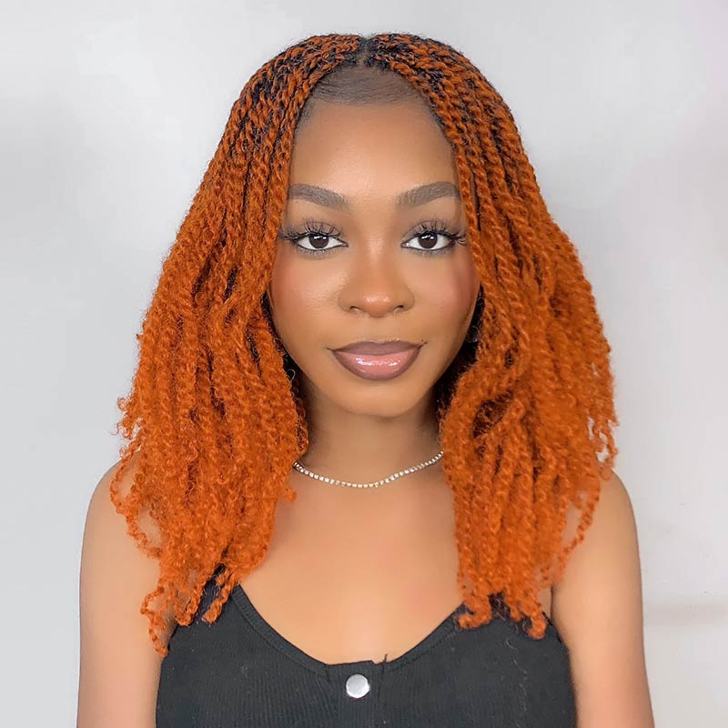 QVR Ginger Orange Afro kinky Bulk Hair Extensions For Braiding Dreadlock Human Hair