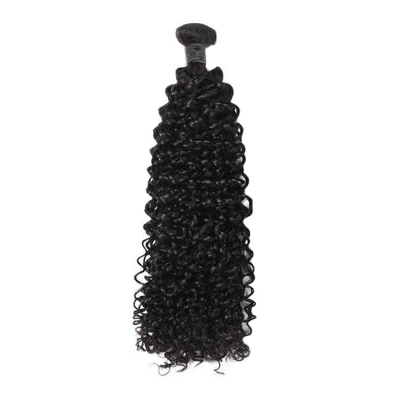 QVR Jerry Curly Human Hair Weaves 1 Bundle