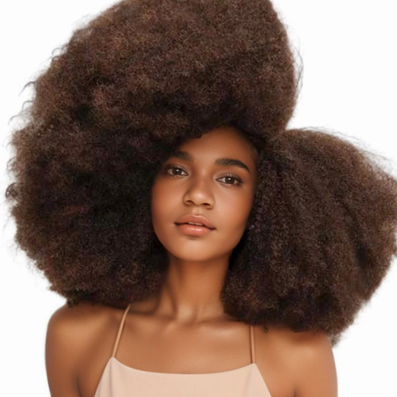 QVR Dark Brown Afro kinky Bulk Hair Extensions For Braiding Dreadlock Human Hair