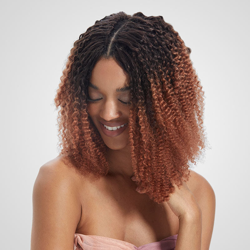 QVR Lightweight T2/30 Color Small Kinky Curly Freetress Crochet Braid Human Hair