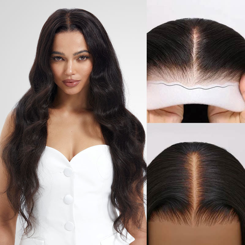 QVR 7x5 Glueless Lace Body Wave Wig With Pre Plucked Hairline 100% Human Hair