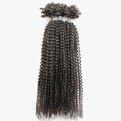QVR Salt Pepper Color Afro Kinky V Bulk for Kinky Twist Crochet Braiding Hair 