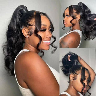 QVR Brazilian Body Wave Full Lace Wig Handmade Natural Black Human Hair Knotless Wigs