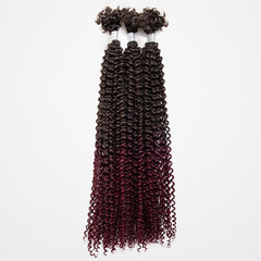 QVR Ombre T2/99J Afro Kinky V Bulk for Kinky Twist Crochet Braiding Hair 