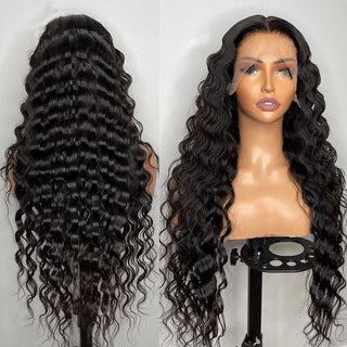 QVR Loose Deep Wave Wig Long Human Hair Wigs 13x4 Lace Front Wigs