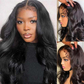 QVR 4C Hairline Curly Edge Wig Body Wave 13x4/13x6 HD Glueless Undetectable Lace Wigs