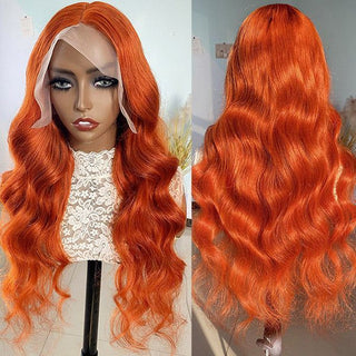 QVR Ginger Orange Body Wave Wigs Brazilian Virgin Hair Wig Pre Plucked with Baby Hair 13x4 13x6 Lace Frontal Glueless Wigs