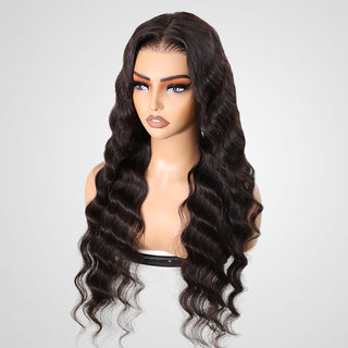 QVR Pre-plucked Loose Deep Wave 7x5 Lace Wig Pre-Bleached Wear&Go Wigs