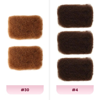 QVR Highlights Brown Auburn Color 5 Packs Afro kinky Bulk For Braiding Dreadlock Hair