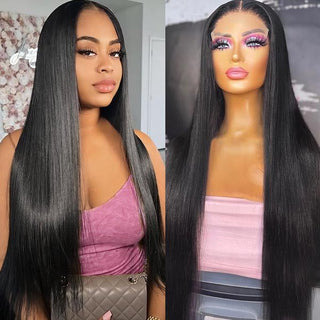 QVR Straight Wigs Human Hair Wig Pre-plucked Hairline with Baby Hair T Lace 4x4 13x4 13x6 Lace Frontal Wigs 210 Density