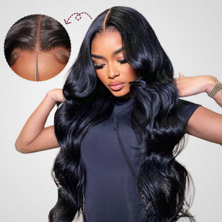 QVR Body Wave Real Brazilian Black Hair Lace Wigs Hair 180% Density 13x4 Lace Frontal Wigs