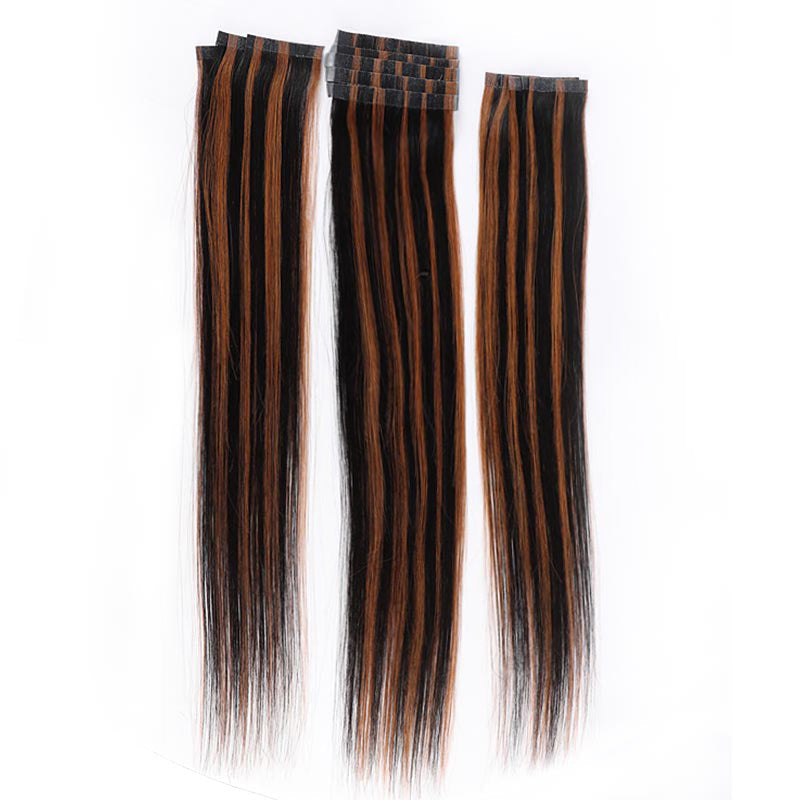 QVR Highlight 1B/30 Tape in Hair Extensions Long Straight Skin Weft Human Hair