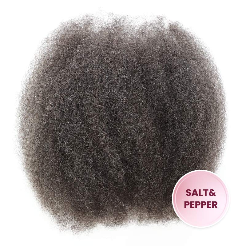 salt pepper colored afro kinky hair 