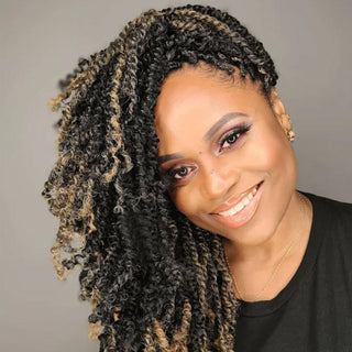 QVR Self-customized Highlights Color Afro kinky Bulk For Braiding Dreadlock Hair