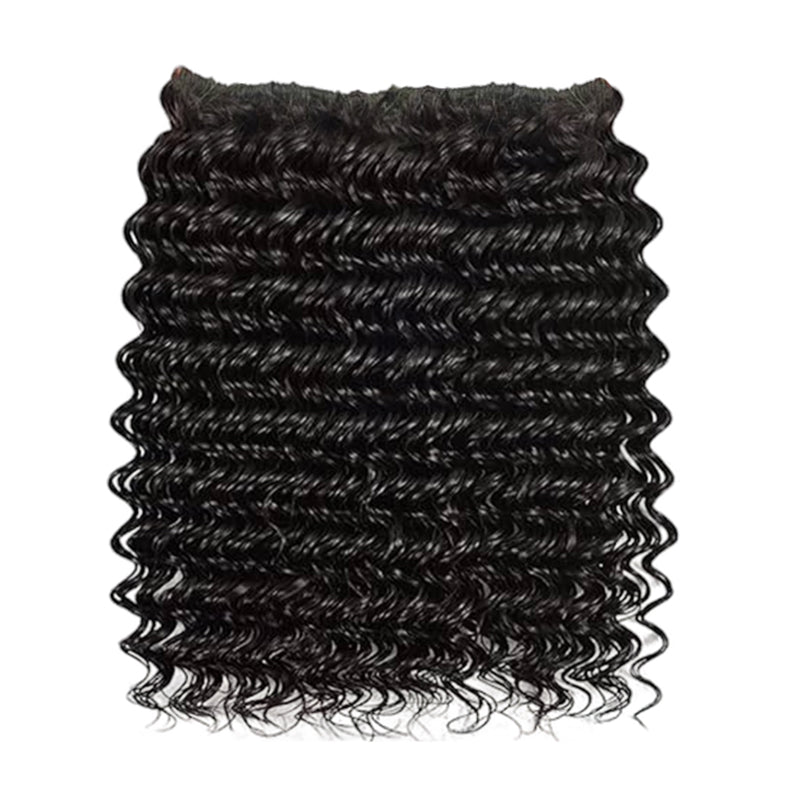 QVR Soft Natural Black Straight Feather Crochet Braid Human Hair Extensions