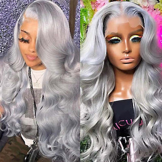 VIP Exclusive|Silver Grey Body Wave/Straight 13x4 Lace Frontal Wig