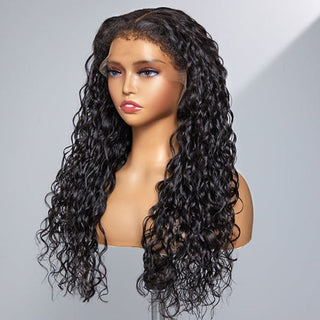 QVR 4C Curly Edges Water Wave Hair 13x4 5x5 HD Lace Front Wigs With Realistic Hairline