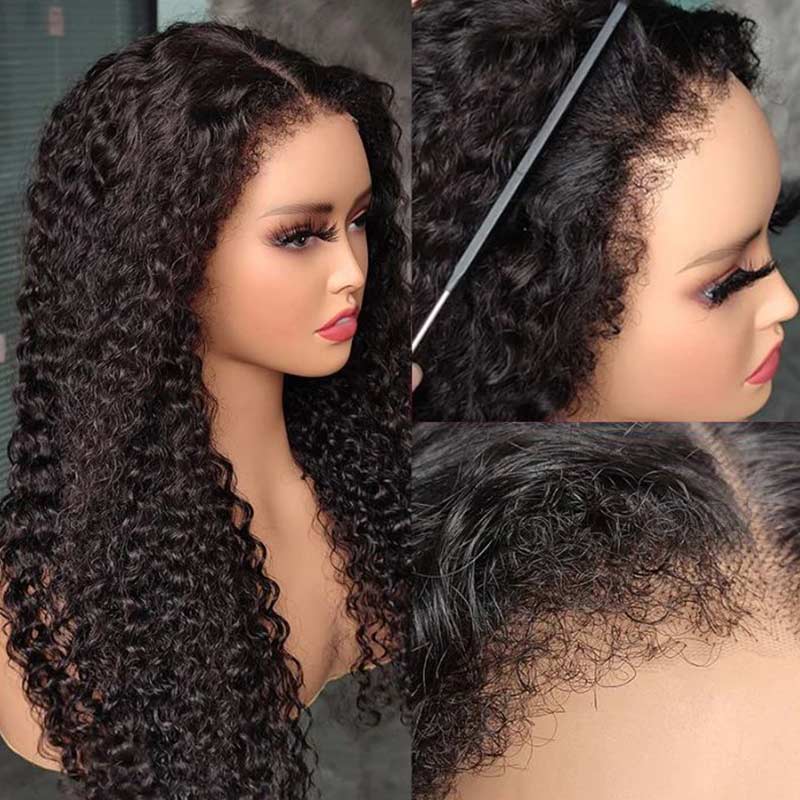 QVR Curly Edge Deep Wave 13x4 HD Transparent Lace Front Wigs With Realistic Hairline