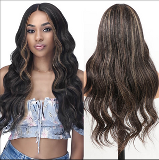 New Highlight Gold Sand Transparent 13x4 Lace Frontal Wigs Body Wave/Straight/Jerry Curly Human Hair Color Wig