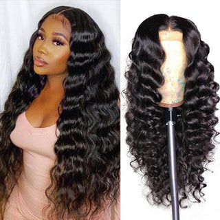 QVR Loose Deep Wave Wig 13x4 Lace Front Human Hair Wig For Women Natural Hairline With Baby Hair
