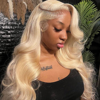 QVR Remy 613 Blonde 13X4 13X6 HD Transparent Lace Front Wig 100% Human Hair Wigs Body Wave Wigs