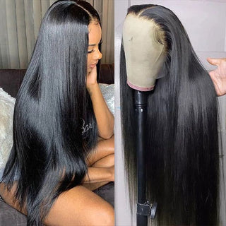 QVR Straight Wigs Human Hair Wig Pre-plucked Hairline with Baby Hair T Lace 4x4 13x4 13x6 Lace Frontal Wigs 210 Density