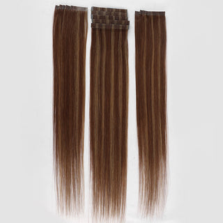 QVR Blonde Tape in Hair Extensions Long Straight Skin Weft Human Hair