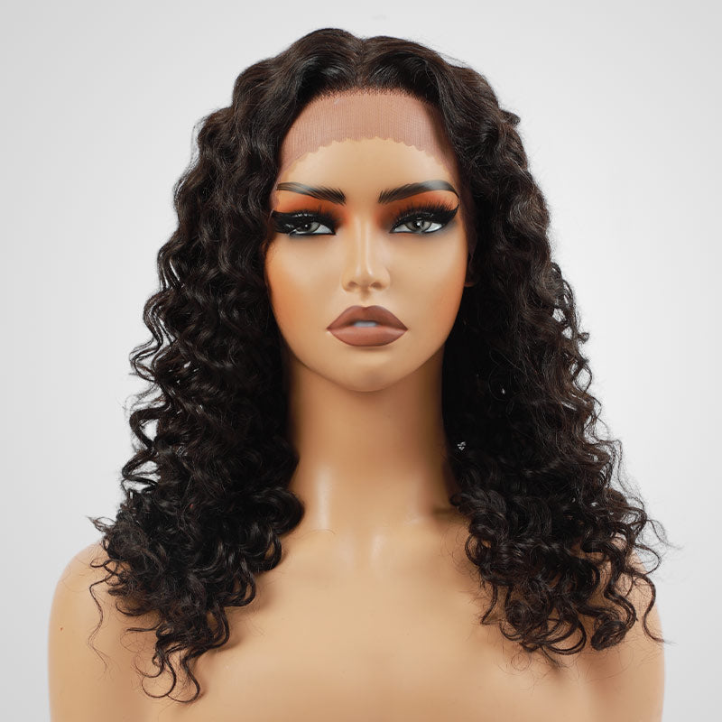 Flash Sale|Natural Black Deep Curl T Lace Wig