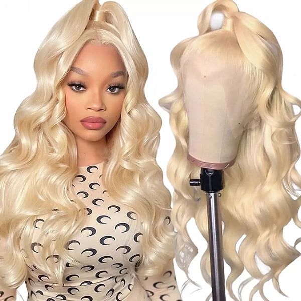 Full Lace Wig 613 Body Wave Cheveux humains Blonde Lace Front Wigs