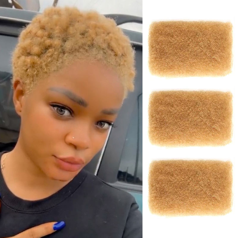 QVR Low Cut Crochet Hairstyle Human Hair Afro kinky Bulk Hair Extensions For Braiding Dreadlock