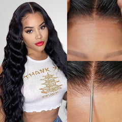QVR Glueless Loose Deep Wave 13*4 HD Lace Front Wigs Invisible Lace Frontal Wavy Human Hair Wigs For Women 