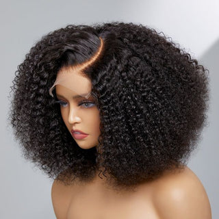 QVR Kinky Curly Short Bob Wigs 13x4 Lace Virgin Human Hair Wigs