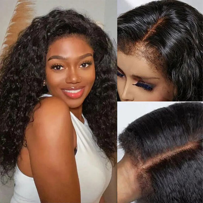 4C Natural Edges Water Wave Hair 13x4 13X6 HD Lace Front Wigs Avec Hairline Réaliste