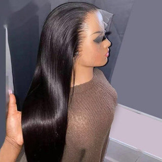 QVR Long Length Straight 13x4 Lace Front Wigs With Pre Plucked with Baby Hair