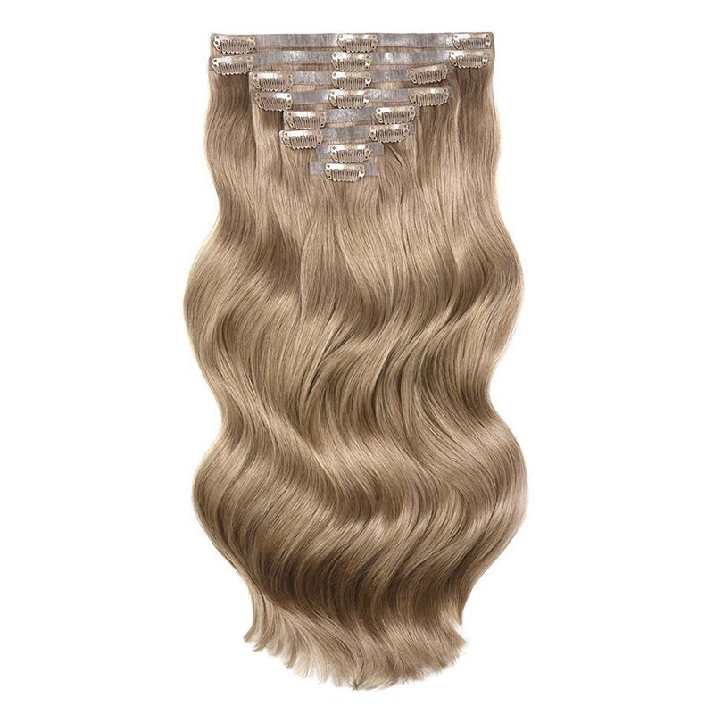 QVR #18 Lightest Brown Straight/Body Wave 7Pcs Clip in Hair Extensions