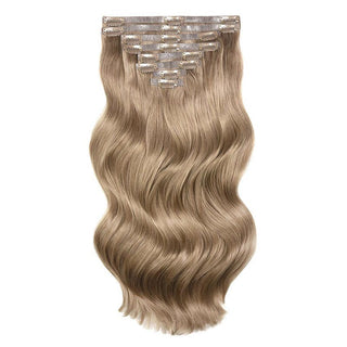 QVR #18 Lightest Brown Straight/Body Wave 7Pcs Clip in Hair Extensions