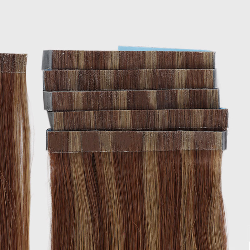 QVR Highlight #6/18 Tape in Hair Extensions Long Straight Skin Weft Human Hair
