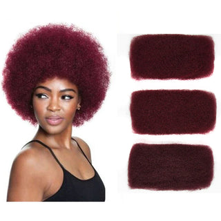 QVR Affordable Afro Kinky Bulk Human Hair 99J Burgundy Color For Braiding DreadLock