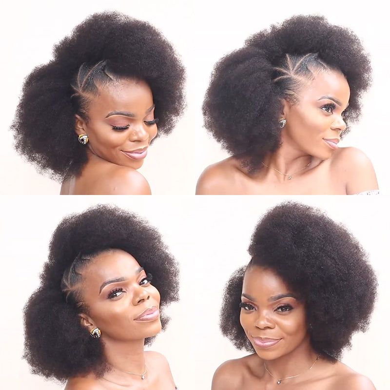 $94 Get 3 packs| All sizes 60% off|QVR Natural Black Afro kinky Bulk Hair Extensions